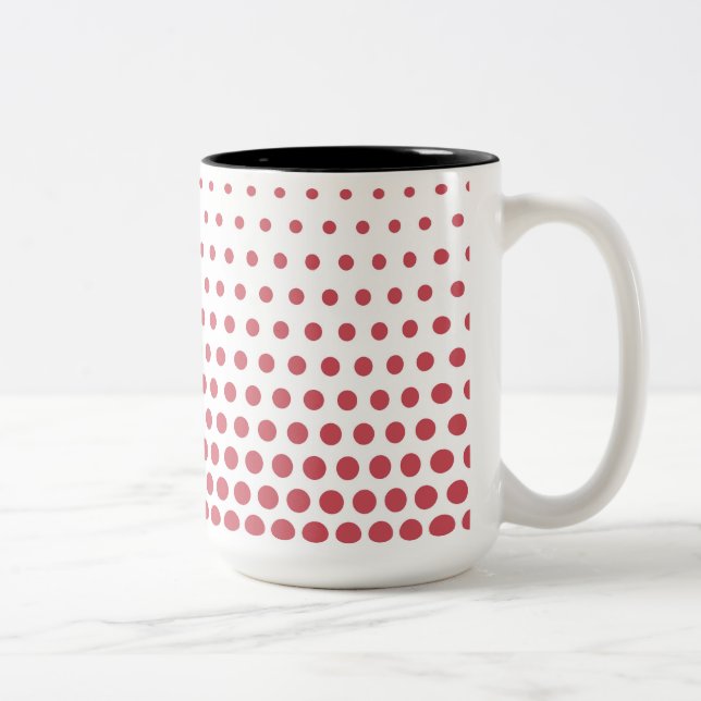 Caneca De Café Em Dois Tons Terra Cotta Bolinhas Modern White (Direita)