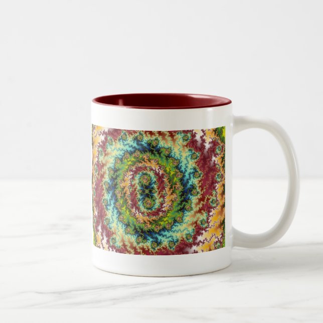 Caneca De Café Em Dois Tons Terra do doce - Mug fractal (Direita)