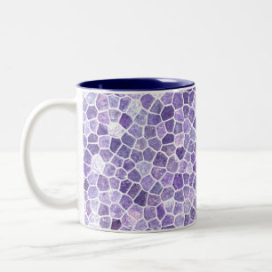 Caneca De Café Em Dois Tons Terraço Xadrez Lilás Claro e Roxo