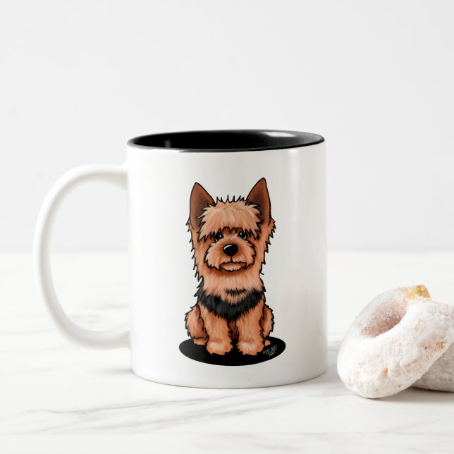 Caneca De Café Em Dois Tons Terrier australiano (Com Donut)
