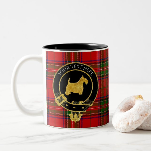 Caneca De Café Em Dois Tons Terrier Clan Crest Tartan (Com Donut)
