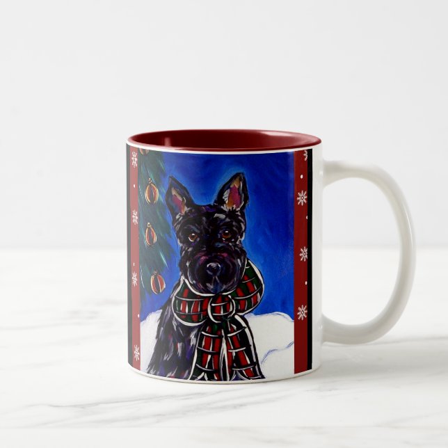 Caneca De Café Em Dois Tons Terrier Mug escocês (Direita)