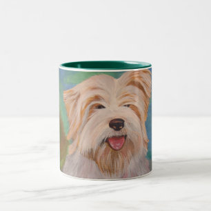 Caneca De Café Em Dois Tons Terrier Retrato, Pet Dog Arte