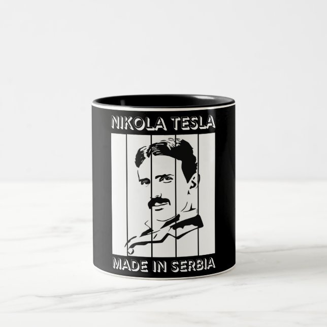 Caneca De Café Em Dois Tons Tesla Retro Coffee Mugs (Centro)