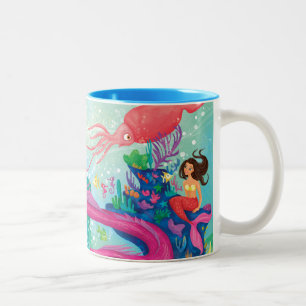 Caneca De Café Em Dois Tons Tesouros do oceano oculto
