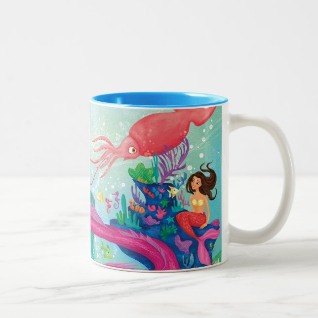 Caneca De Café Em Dois Tons Tesouros do oceano oculto (Direita)