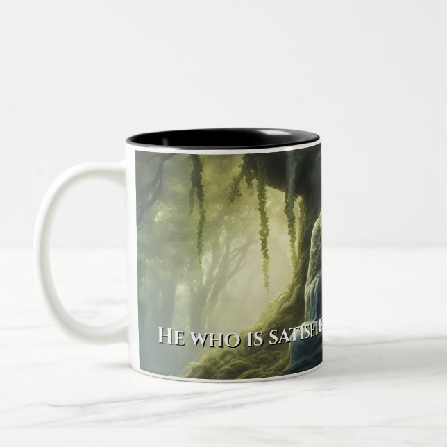 Caneca De Café Em Dois Tons Tesouros do Tao Te Ching 009 (Esquerda)