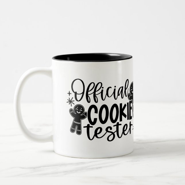 Caneca De Café Em Dois Tons Testador Oficial de Cookies (Esquerda)