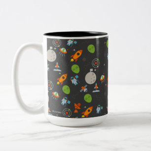 Caneca De Café Em Dois Tons Teste padrão do espaço