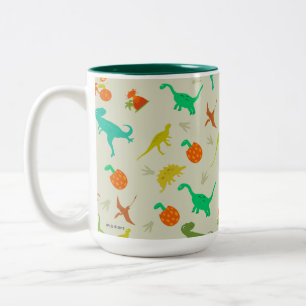 Caneca De Café Em Dois Tons Teste padrão dos dinossauros