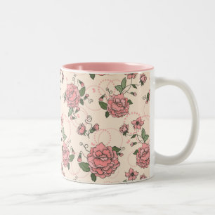 Caneca De Café Em Dois Tons Teste padrão floral 5