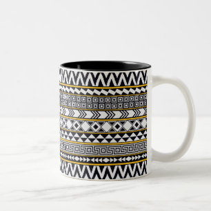 Caneca De Café Em Dois Tons Teste padrão geométrico corajoso
