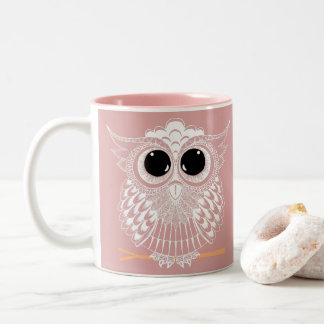 Caneca De Café Em Dois Tons Teste padrão sábio bonito do Henna do Doodle de