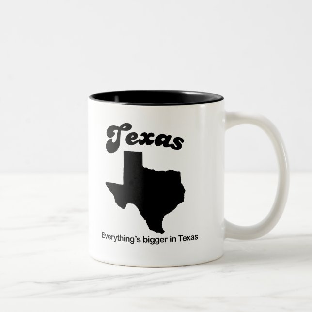 Caneca De Café Em Dois Tons Texas - tudo é mais grande (Direita)