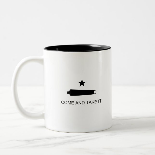 Caneca De Café Em Dois Tons Texas venha e tome sua bandeira (Esquerda)