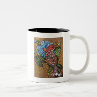 Caneca De Café Em Dois Tons Têxtil Art Bird Coffee Mug