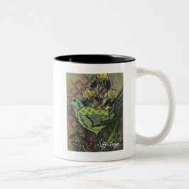 Caneca De Café Em Dois Tons Têxtil Art Bird Coffee Mug