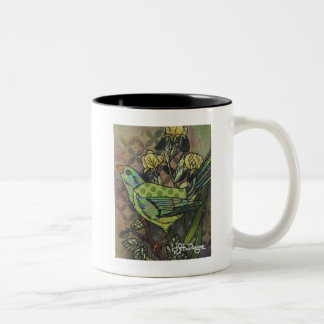 Caneca De Café Em Dois Tons Têxtil Art Bird Coffee Mug