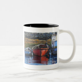Caneca De Café Em Dois Tons Têxtil Art Boat Coffee Mug