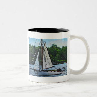 Caneca De Café Em Dois Tons Têxtil Art Boat Coffee Mug