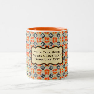Caneca De Café Em Dois Tons Texto de adição personalizado elegante