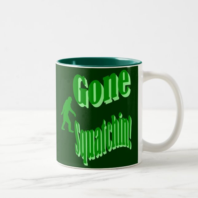 Caneca De Café Em Dois Tons Texto de slogan verde esguicho (Direita)