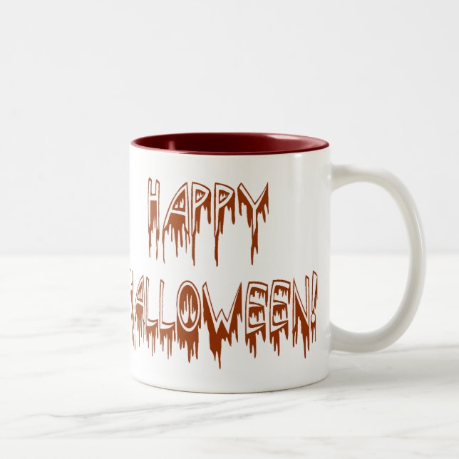 Caneca De Café Em Dois Tons Texto de Sofrimento do Halloween (Direita)