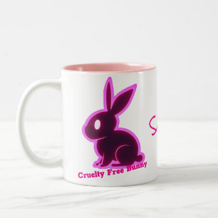 Caneca De Café Em Dois Tons Texto Editável Neon Rosa Sem Crueldade