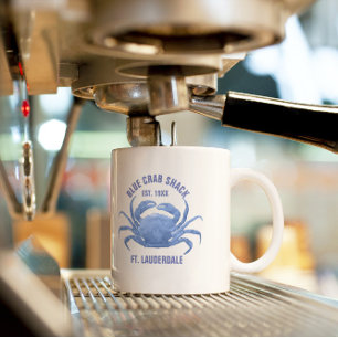 Caneca De Café Em Dois Tons Texto Personalizado de Ilustração de Mola Azul