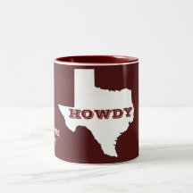 Texto Personalizado Maroon Mapa do Texas Destaque