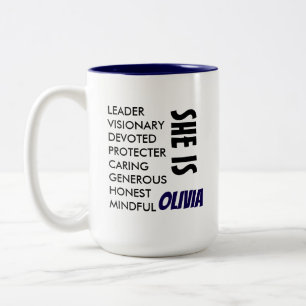 CANECA DE CAFÉ EM DOIS TONS TEXTO PERSONALIZADO SIMPLES E ESTILOSO NOME ESPOSA