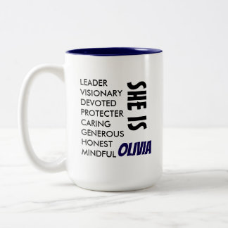 CANECA DE CAFÉ EM DOIS TONS TEXTO PERSONALIZADO SIMPLES E ESTILOSO NOME ESPOSA