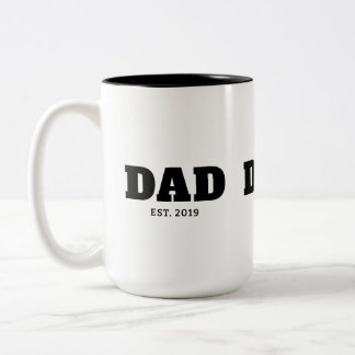 Caneca De Café Em Dois Tons Texto Preto e Branco em Negrito Ano de Fundação Pa