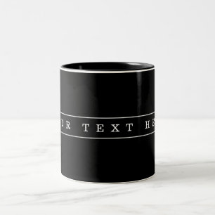 Caneca De Café Em Dois Tons Texto Simples Elegante & Listras Finas