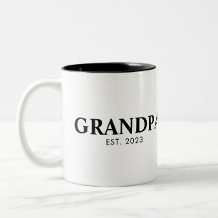 Caneca De Café Em Dois Tons Texto Simples Mínimo Avô Estabelecido Ano