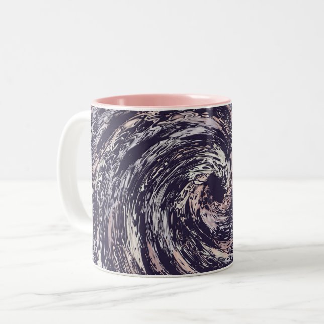 Caneca De Café Em Dois Tons Textura abstrata do redemoinho (Frente Esquerda)