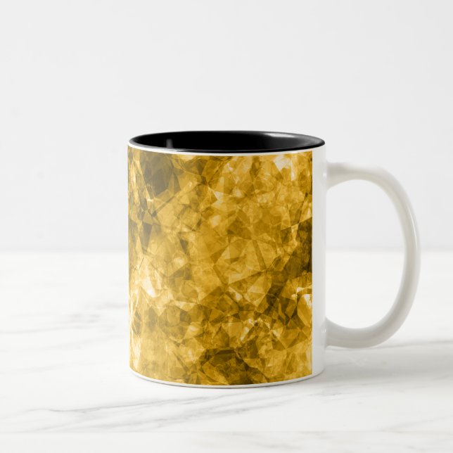 Caneca De Café Em Dois Tons Textura amarrada amarela (Direita)