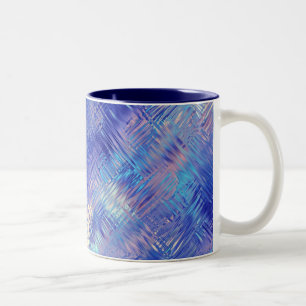 Caneca De Café Em Dois Tons Textura Azul Escrivada
