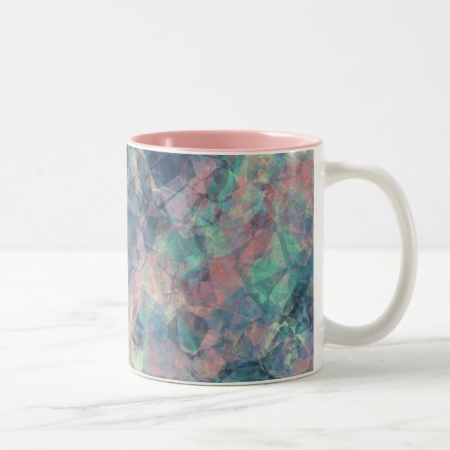 Caneca De Café Em Dois Tons Textura Azul Solar Cruzada (Direita)