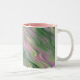 Caneca De Café Em Dois Tons Textura ondulada rosa de chicote