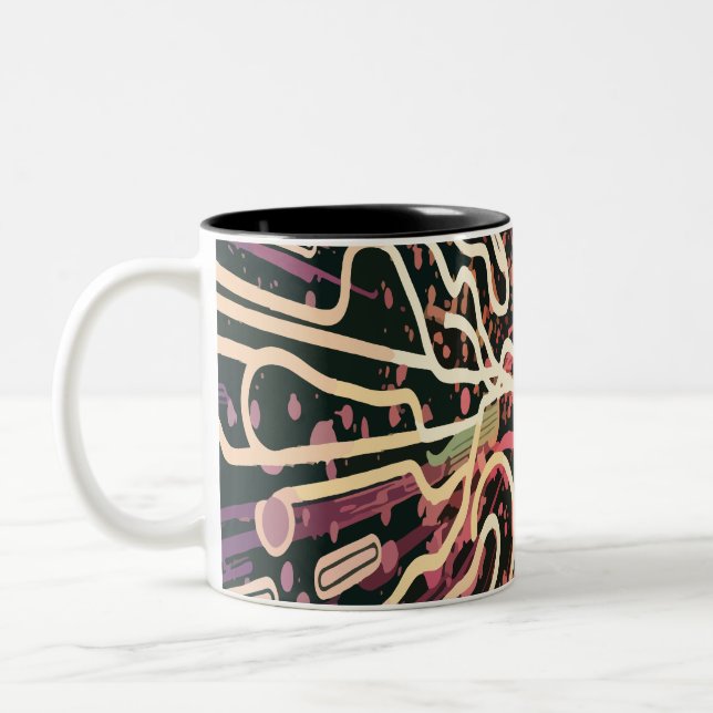 Caneca De Café Em Dois Tons Textura riscada (Esquerda)