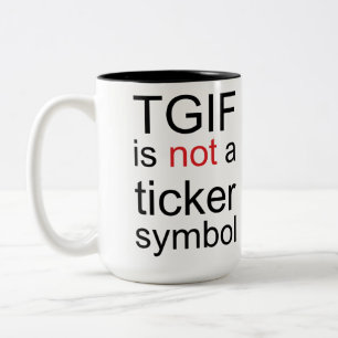 Caneca De Café Em Dois Tons TGIF por pimentas de Leslie