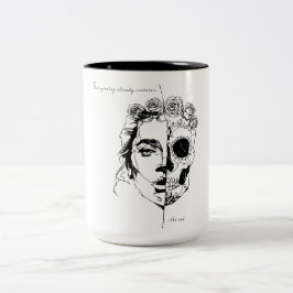 Caneca De Café Em Dois Tons The beginning already contains the end