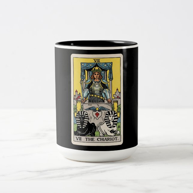 Caneca De Café Em Dois Tons The Chariot Tarot (Centro)