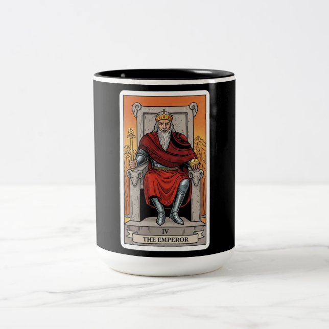 Caneca De Café Em Dois Tons The Emperor Tarot (Centro)