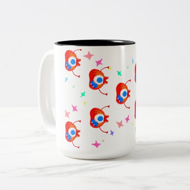 Caneca De Café Em Dois Tons The Glitchy Stardust Monster (Frente Esquerda)