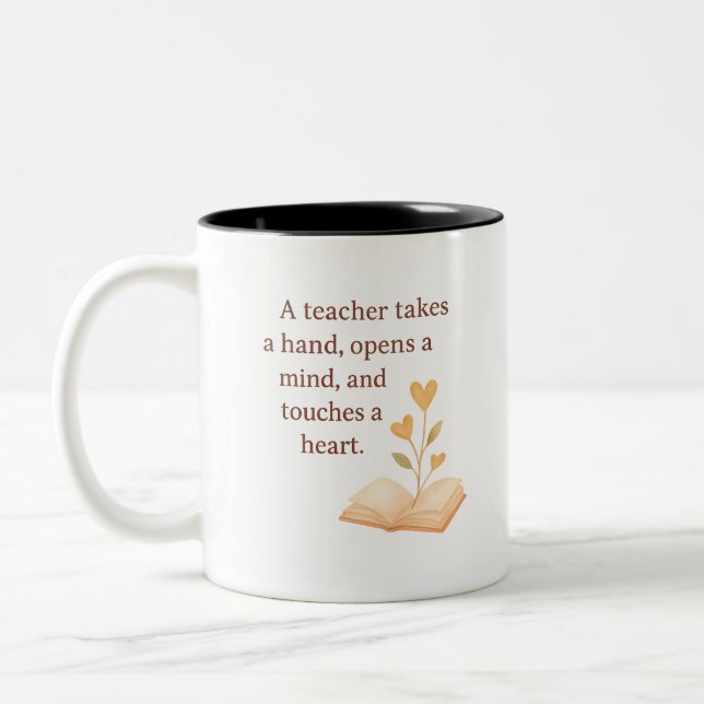 Caneca De Café Em Dois Tons the heart of teaching  (Esquerda)