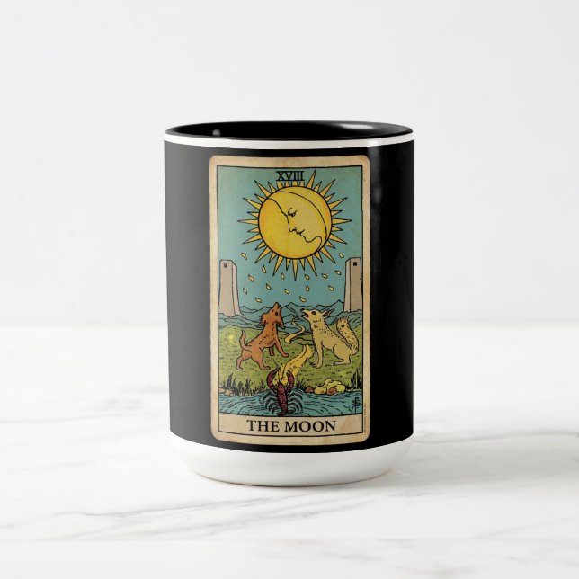 Caneca De Café Em Dois Tons The Moon Tarot (Centro)