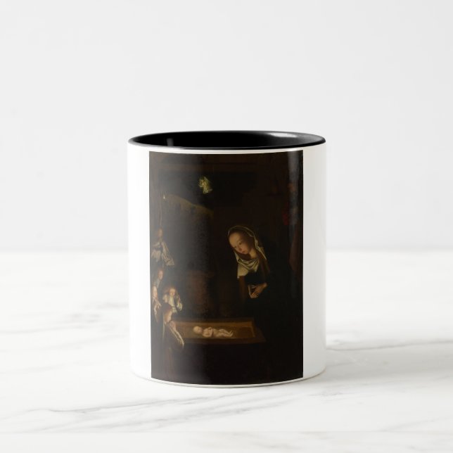Caneca De Café Em Dois Tons The Nativity at Night (Birth of Jesus, Christmas) (Centro)