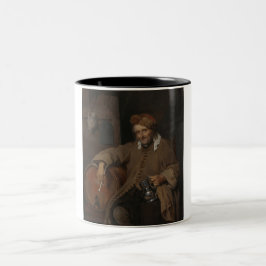 Caneca De Café Em Dois Tons The Old Drinker (por Gabriel Metsu)